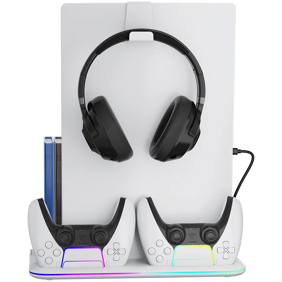 Геймпад CANYON cooling stand CS-51 RGB PS5 Slim/DE Charge White - Image 3