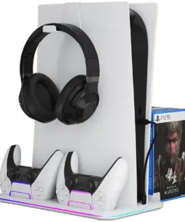 Геймпад CANYON cooling stand CS-51 RGB PS5 Slim/DE Charge White - Image 4