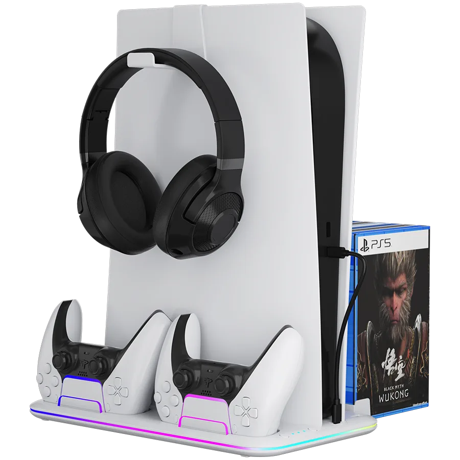Геймпад CANYON cooling stand CS-51 RGB PS5 Slim/DE Charge White - Image 4