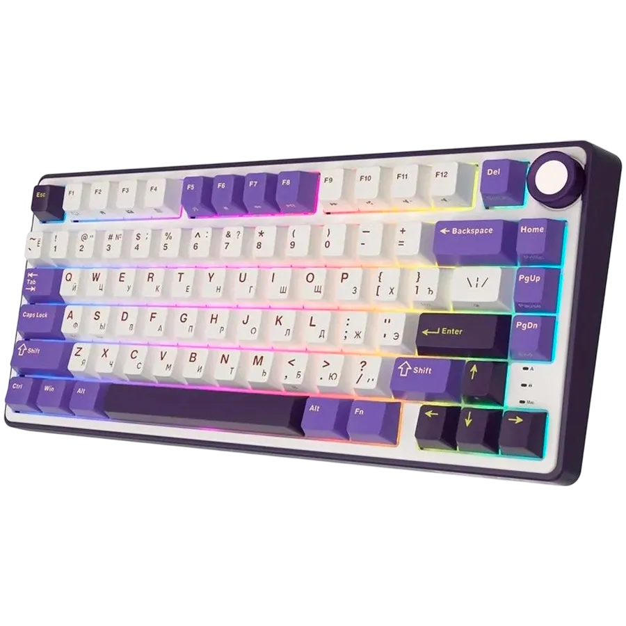 Геймърска клавиатура ROYAL KLUDGE R75 Blackberry Mousse Gaming Keyboard K silver switch - Image 2