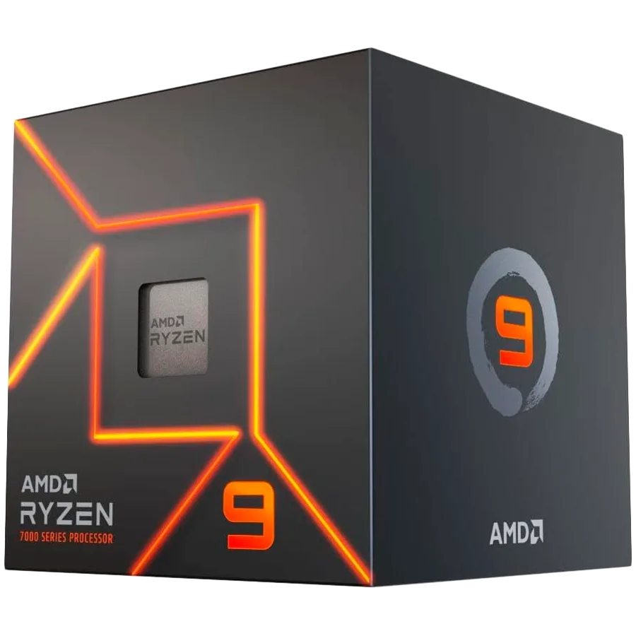 Процесор AMD CPU Desktop Ryzen 9 12C/24T 7900 (5.4GHz Max Boost76MB65WAM5) box with Radeon
