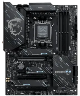 Alternative view от Дънна платка MSI X870E GAMING PLUS WIFI, ATX, Socket AM5, 4x DDR5 Dual Channel DDR5 up to 8200(OC)MHz, 3x PCIe x16 slot, 3x M.2 slot, 4x USB 2.0, 2x USB 5Gbps, 2x USB 10Gbps, 1x 20Gbps Type-C, 1x 40Gbps Type-C, HDMI, 7.1 HD Audio, 5G LAN, WiFI 7, BT,