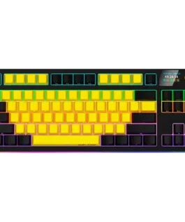 Геймърска клавиатура LORGAR KBP70TKLW Wireless TKL Mechanical Gaming Keyboard Pro Black/yellow EN
