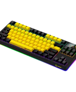 Alternative view от Геймърска клавиатура LORGAR KBP70TKLW, Wireless TKL Mechanical Gaming Keyboard Pro, Black/yellow, EN layout