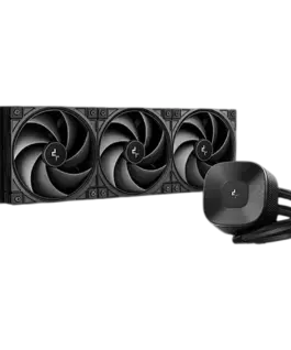 Охладител за процесор Охладител DeepCool LE360 V2 ZERO DARK 360mm CPU Liquid Cooler 3x120mm PWM Fans Black LGA1851/1700/