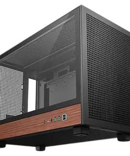 Кутия за компютър DeepCool CH260 WOOD Mini Tower Mini-ITX/Micro-ATX 2xUSB3.0 1xType-C Gen 2 1xAudio Mesh Panel Black 2Y
