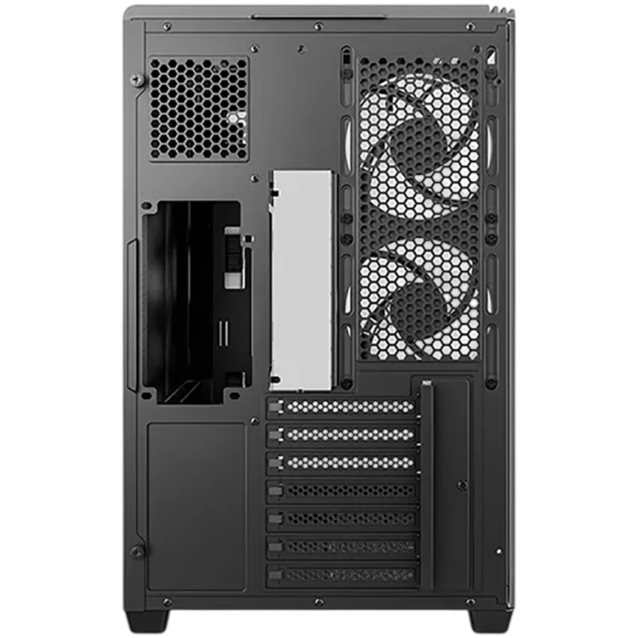 Кутия за компютър DeepCool CG590U 5F, Mid Tower, Mini-ITX/Micro-ATX/ATX, Rear Connector support, 2xUSB3.0, 1xType-C Gen 2, 1xAudio, 3x120mm ARGB Reverse Fan, 2x120mm ARGB Fans, Tempered Curved Glass, Mesh Panel, Black, 2Y, R-CG590U-BKAGA5-G - Image 4