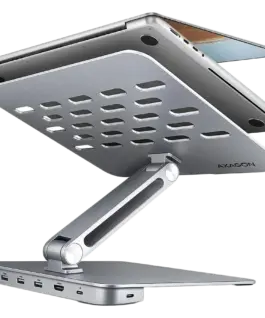 USB хъб AXAGON HMC-STND ALU stand with HUB 5Gbps for 10" - 16" laptops adjustable 3x USB-A HDMI 4K/60Hz GLAN PD 100W USB