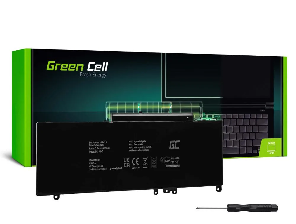 Батерия за лаптоп Dell Latitude E5250 E5450 E5550 G5M10 0WYJC2 76V 6200mAh GREEN
