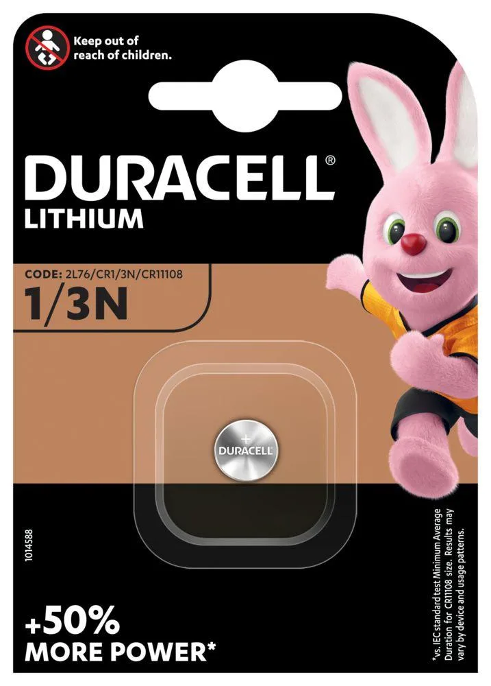 Литиева батерия CR-1/3N 3V за глюкомери и фото DURACELL DL1/3N