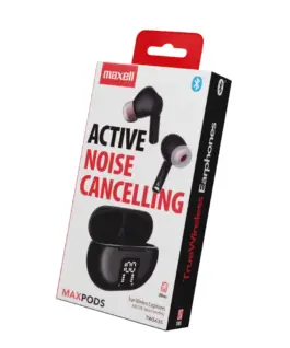 Блутут безжични  слушалки тапи MAXPODS active noise cancelling black  MAXELL