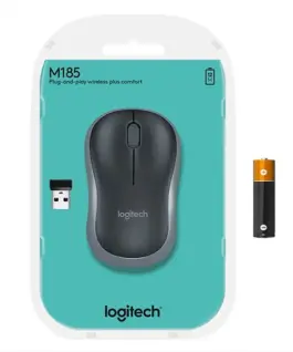 Alternative view от МИШКА LOGITECH M185 - RF Wireless, Alkaline - Оптична / Optical - Wireless / Безжична - Grey - PN 910-002235
