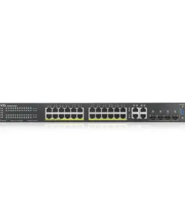 Alternative view от Суич ZyXEL GS-2220-28HP, 24 портов Layer2+, 24x Gigabit PoE + 4x Gigabit combo (RJ45/SFP), Управляем