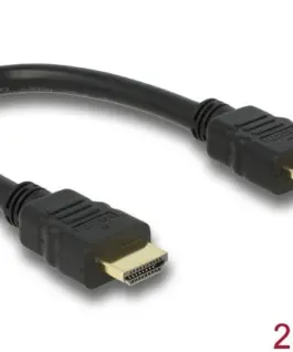 Alternative view от Кабел Delock High Speed, HDMI мъжко - HDMI A мъжко, 4K, 0.25 m, Ethernet