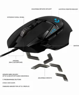 Alternative view от Геймърска мишка Logitech G502 HERO Proteus Spectrum RGB