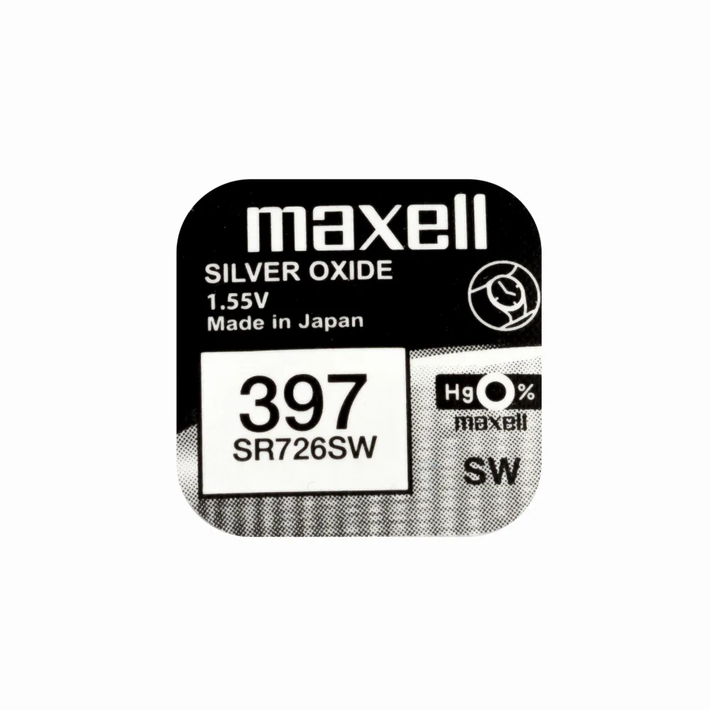 Бутонна батерия сребърна MAXELL SR726 SW /AG2/ 397/ 1.55V