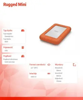 Alternative view от LaCie Rugged Mini 4 TB 2,5 LAC9000633