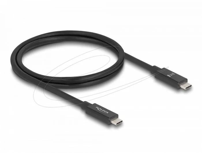 Delock Кабел E-Marker USB-C 80 Gbps 16K 60 Hz PD 3.1 240 W 1 m черен