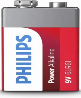 Алкална батерия PHILIPS Power 6LR61P1B / 10 6LR61 9V 1 брой/блистер