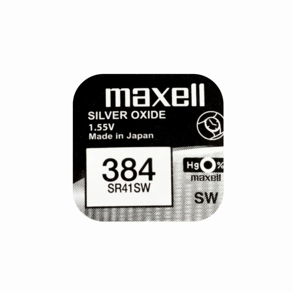 Бутонна батерия сребърна MAXELL SR41 SW /384/ AG3 1.55V - Image 3