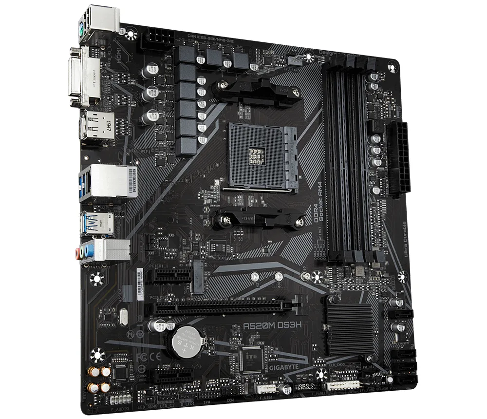 Дънна платка GIGABYTE A520M-DS3H V2, Socket AM4 - Image 3
