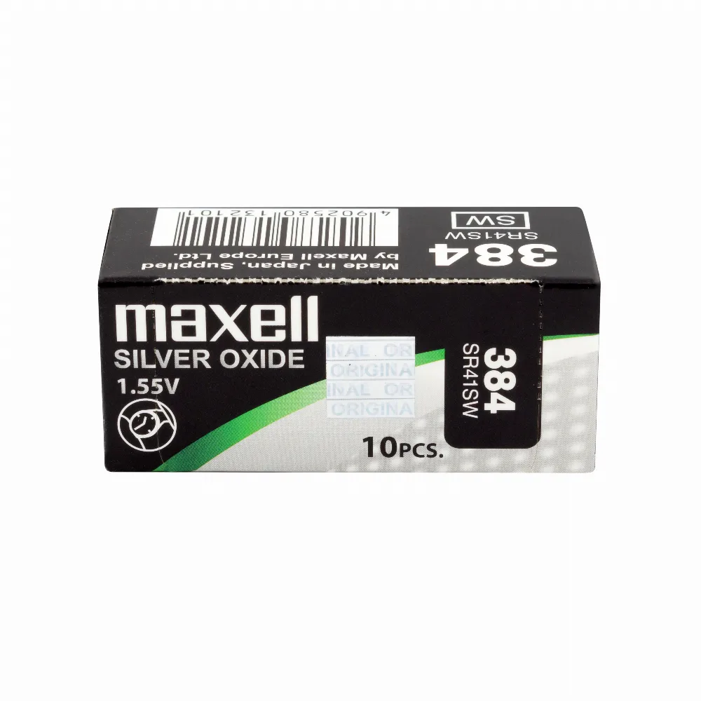 Бутонна батерия сребърна MAXELL SR41 SW /384/ AG3 1.55V - Image 2