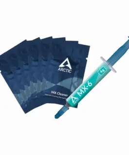 Термо паста с 6 бр почистващи кърпички ARCTIC MX-6 4g Сив
