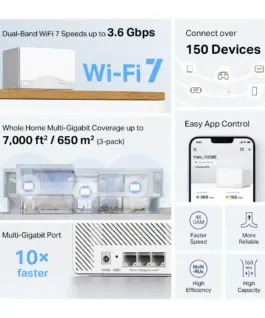 Безжична Wi-fi 7 Mesh система Mercusys Halo H25BE(3-pack) BE3600 - Image 3