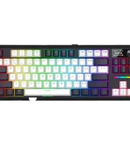 Bluetooth и безжична механична геймърска клавиатура Redragon Wildslash LCD Pro K746WB-RGB-PRO RGB осветление - черна с