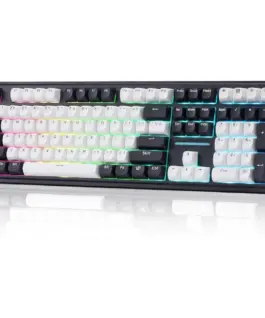 Alternative view от Bluetooth и безжична механична геймърска клавиатура Redragon Antonium Pro 108 K745WB-RGB-PRO, RGB осветление - черна с бяло