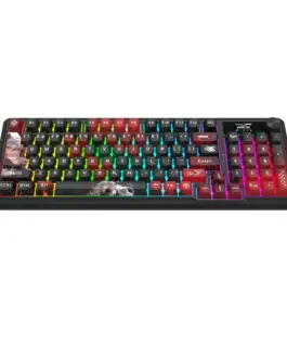 Bluetooth и безжична механична геймърска клавиатура Redragon Artemis Pro Anime AK K719AK-RGB-PRO с червено RGB осветление - черна - Image 5