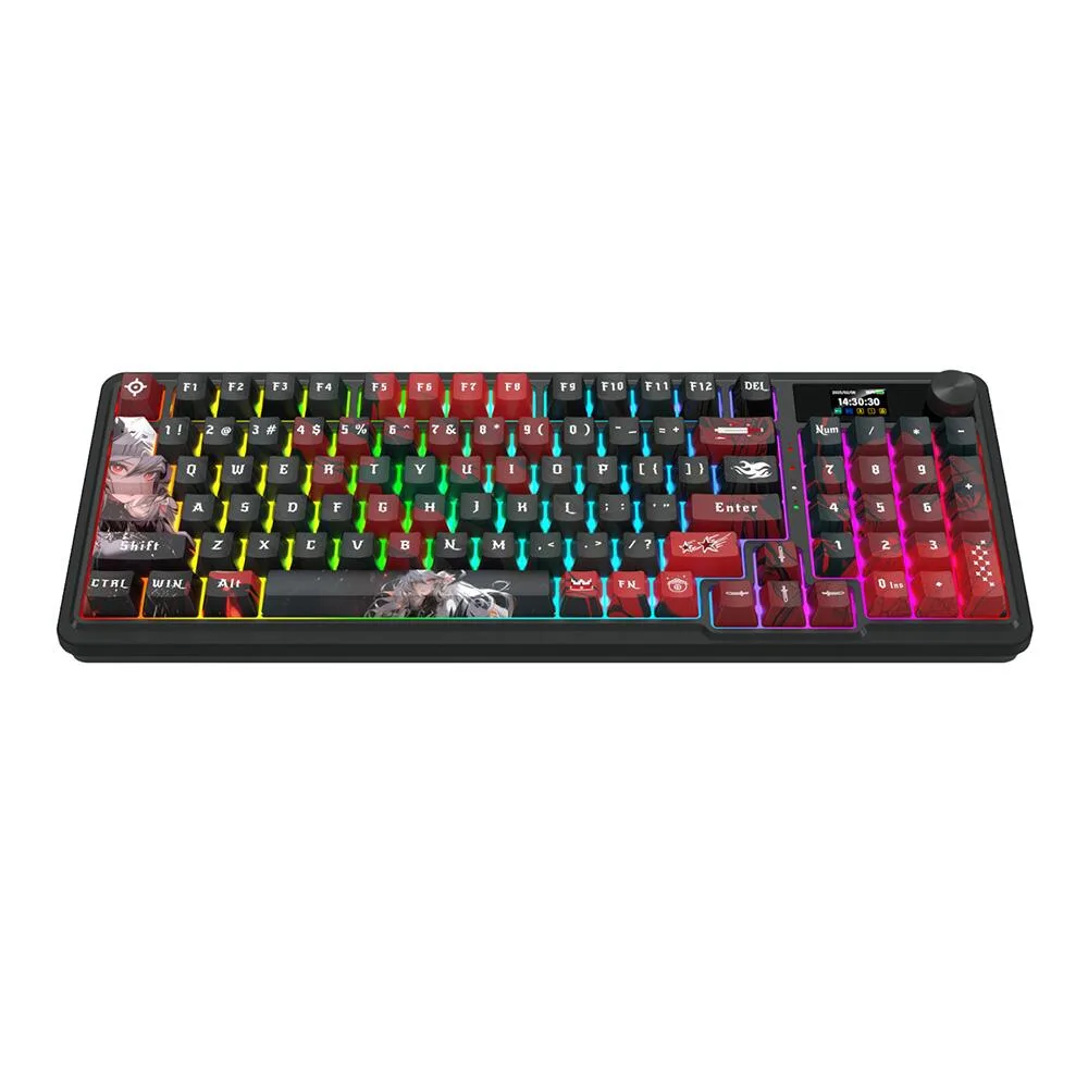 Bluetooth и безжична механична геймърска клавиатура Redragon Artemis Pro Anime AK K719AK-RGB-PRO с червено RGB осветление - черна - Image 5