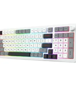 Alternative view от Геймърска Bluetooth безжична и жична механична клавиатура Redragon Bragi Pro K688WGL-RGB-PRO - бяло/сиво