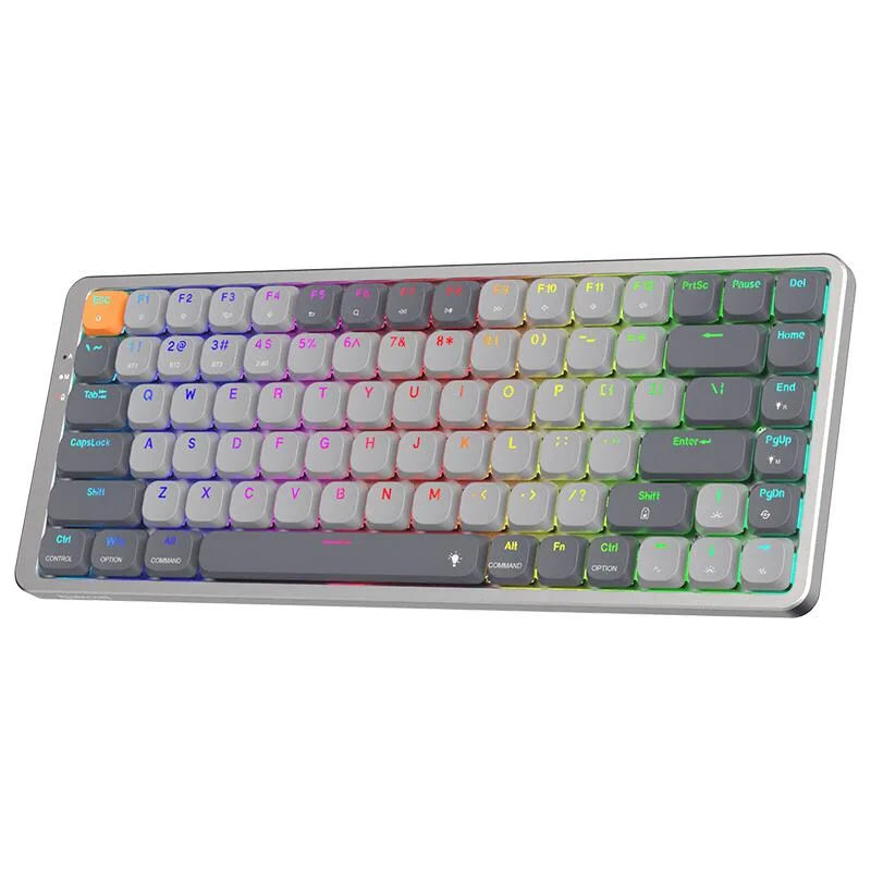 Кабелна/Bluetooth 5/2.4GHz RGB механична гейминг клавиатура Redragon Azure Red Switch K652GG-RGB-PRO - сива - Image 2