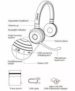 Слушалки Jabra Headset Evolve 65 TE / 6699-839-409 - черни - Image 12