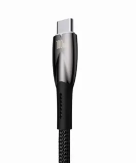 Кабел Baseus Glimmer Series USB-A - USB-C 100W 480Mbps 2м CADH000501 - черен - Image 3