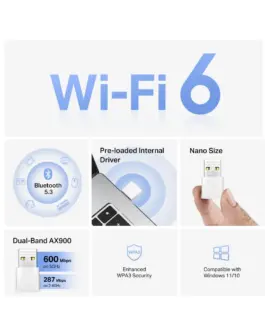 Bluetooth USB адаптер AX900 Nano Wi-Fi 6 Mercusys MA60XNB - Image 3