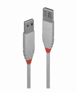 КАБЕЛ USB LINDY - USB to USB - USB 2.0 Type A Extension Cable - Anthra Line - 20 m - Grey - PN