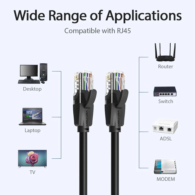 Vention Кабел LAN UTP Cat.6 Patch Cable - 5M Black - IBEBJ - Image 3
