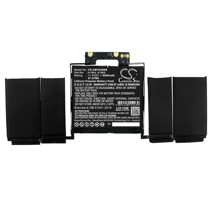 Батерия за лаптоп Apple MacBook Pro 2.3 GHZ Core I5(I5-8259U) A1989(EMC 3214) A1964 A1989 LiPo 11.4V 5050mAh CAMERON