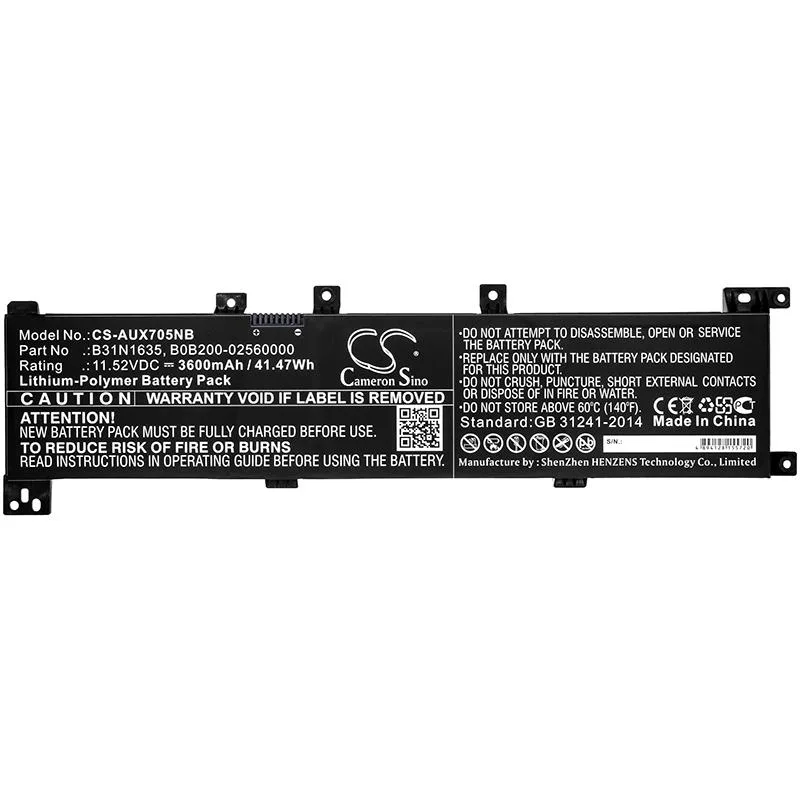 Батерия за лаптоп ASUS A705QA VIVOBOOK F705UV-BX186T VIVOBOOK F705UV-BX186T B31N1635 LIPo 1152V 3600 mAh CAMERON