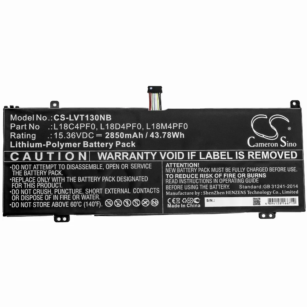 Батерия за лаптоп LENOVO ThinkBook 13S-20R9005GSB ThinkBook 14s-0RS002CAU L18C4PF0 15.36V 2850 mAh CAMERON