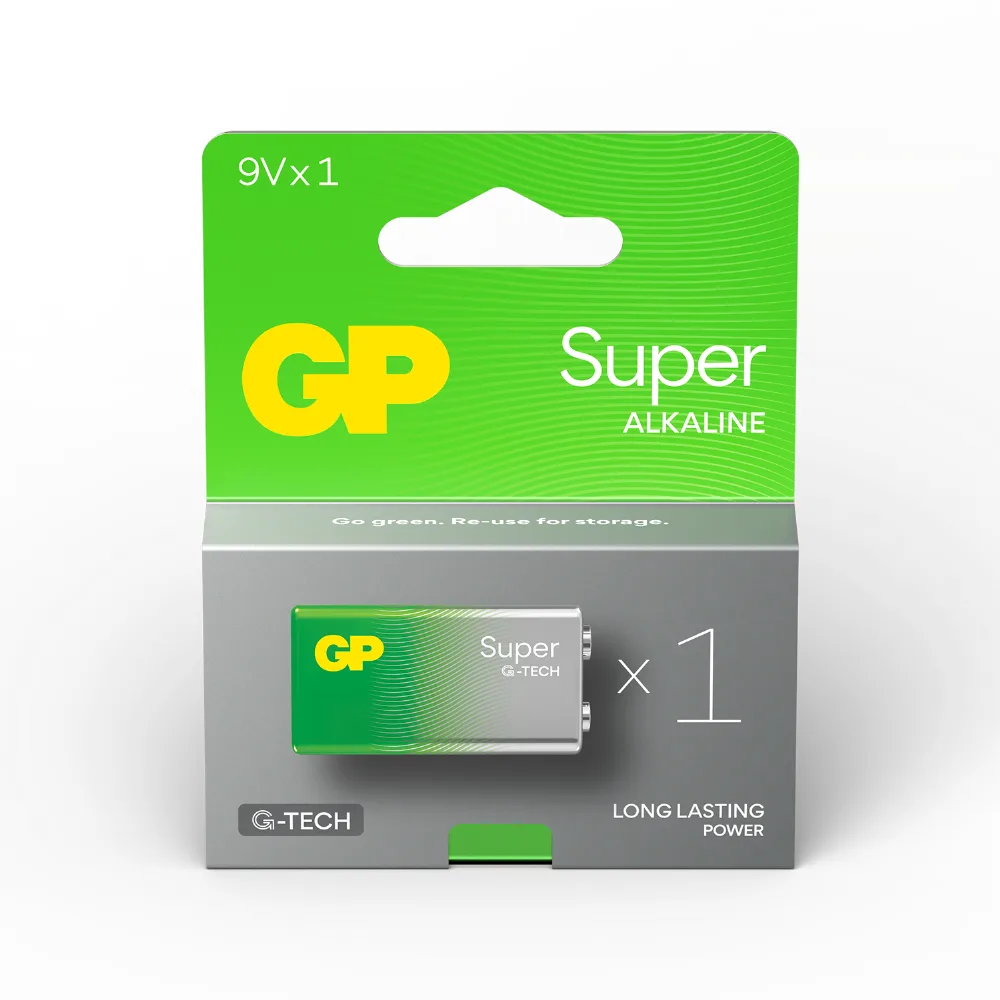 Алкална батерия GP SUPER 6LF22 6LR61 9V 1 бр. блистер 1604A