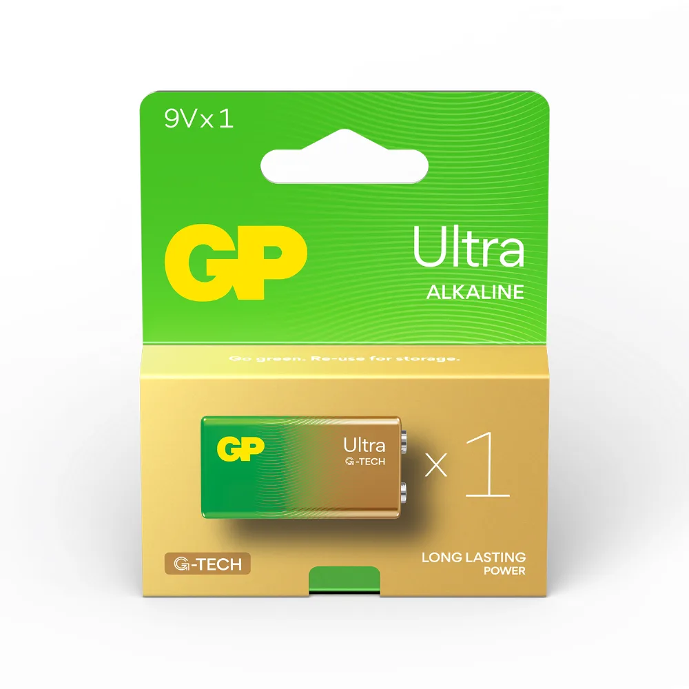 Алкална батерия GP ULTRA 6LF22 /6LR61 9V 1 бр. 1604AU21-SB1