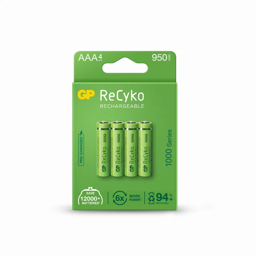 Акумулаторна Батерия GP R03 AAA 1000mAh NiMH 100AAAHCE-EB4 4 бр. в опаковка