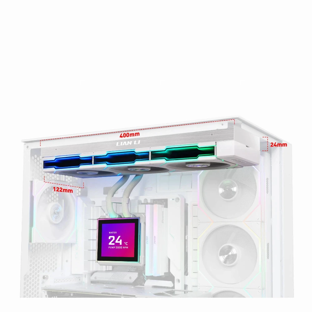 Lian Li водно охлаждане Water Cooling HydroShift II LCD-S 360TL WHITE - Image 5