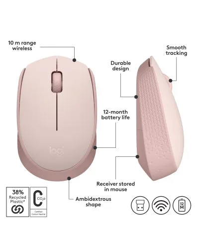 Мишка Logitech M171 Wireless Mouse - ROSE - EMEA-914 910-006865 - Image 4