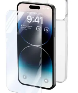 Пакет за iPhone 14 Pro - прозрачен калъф + протектор