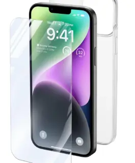 Пакет за iPhone 14- прозрачен калъф + протектор