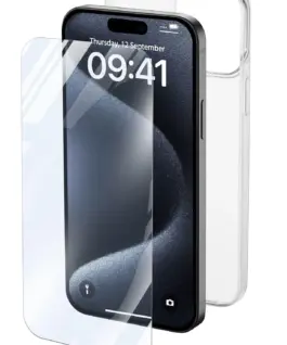 Пакет за iPhone 15 Pro Max- прозрачен калъф + протектор